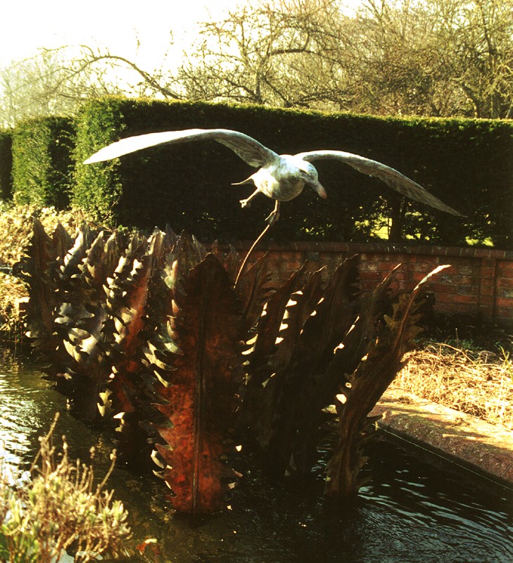 ... a water feature with fern fronds from the Downs … (Click to enlarge)