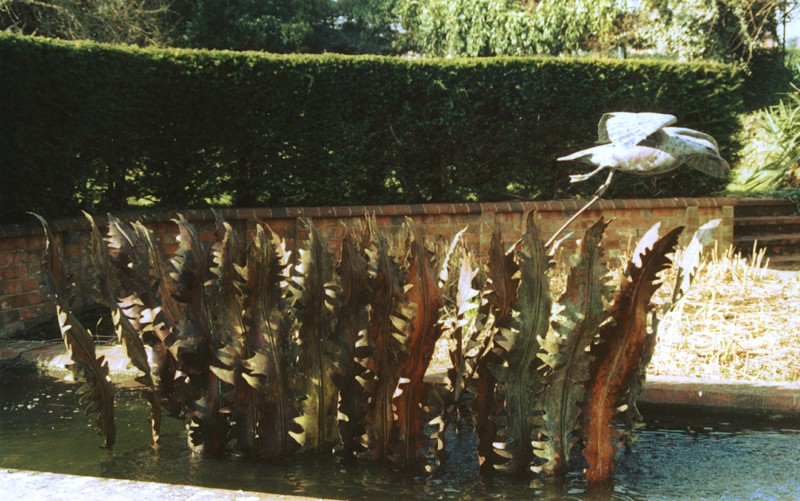 ... a water feature with fern fronds from the Downs … (Click to enlarge)
