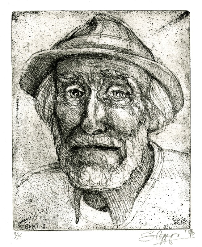 ... portrait of the much loved `Pied Piper` of Lambourn ... (Click to enlarge)