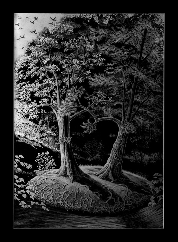 ENGRAVED GLASS WINDOW - on Love and Marriage