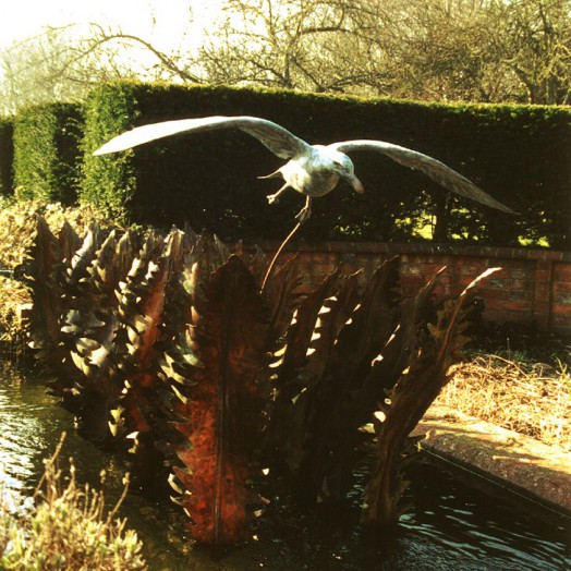 ... a water feature with fern fronds from the Downs       (Click to enlarge)