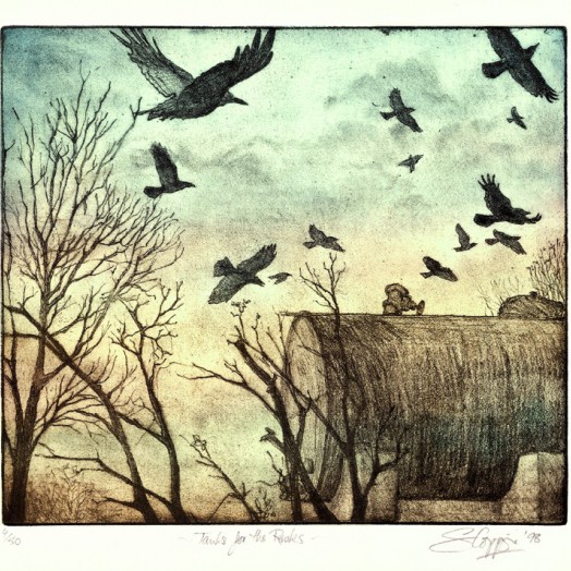 TANKS FOR THE ROOKS ... encircling tanks wintery trees (Click to enlarge)