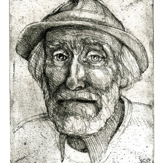 ... portrait of the much loved `Pied Piper` of Lambourn ...   (Click to enlarge)